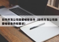 軟件開發(fā)公司需要哪些條件（軟件開發(fā)公司需要哪些條件和要求）