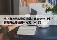 電子商務(wù)網(wǎng)站建設(shè)規(guī)劃方案1000字（電子商務(wù)網(wǎng)站建設(shè)規(guī)劃方案1000字）