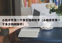 小程序開發(fā)一個多少錢啊知乎（小程序開發(fā)一個多少錢啊知乎）