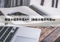 微信小程序開發(fā)API（微信小程序開發(fā)app）