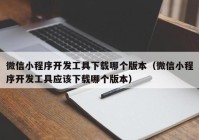 微信小程序開發(fā)工具下載哪個版本（微信小程序開發(fā)工具應(yīng)該下載哪個版本）