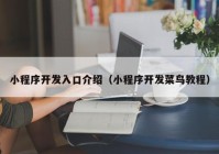 小程序開發(fā)入口介紹（小程序開發(fā)菜鳥教程）