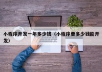 小程序開發(fā)一年多少錢（小程序要多少錢能開發(fā)）