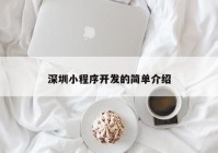 深圳小程序開發(fā)的簡(jiǎn)單介紹