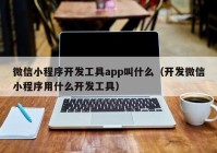 微信小程序開發(fā)工具app叫什么（開發(fā)微信小程序用什么開發(fā)工具）