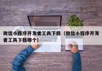 微信小程序開發(fā)者工具下載（微信小程序開發(fā)者工具下載哪個(gè)）