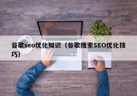 谷歌seo優(yōu)化知識（谷歌搜索SEO優(yōu)化技巧）