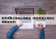 軟件開發(fā)公司的公司概述（軟件開發(fā)公司的公司概述范文）